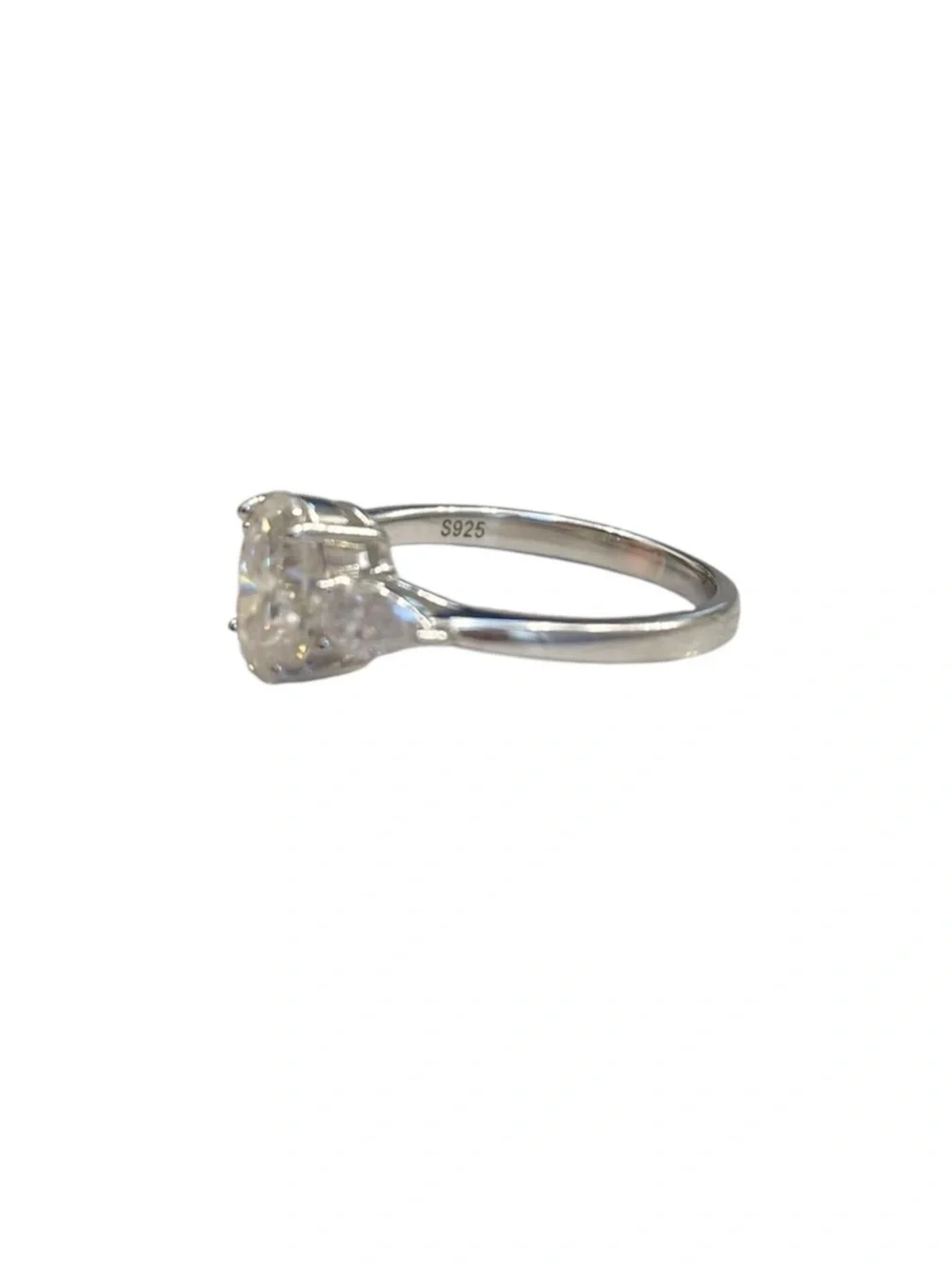 LANCHARMED 1.9 CT Moissanite Sterling Silver Diamond Engagement Ring Size 6